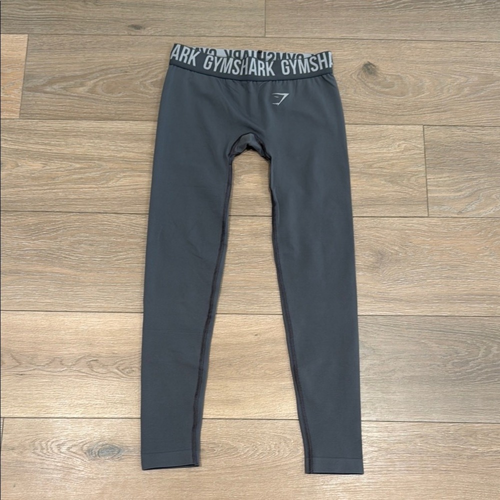 GYMSHARK Charcoal Gray Fit Seamless Leggings Active Gym Workout Bottoms Size S
